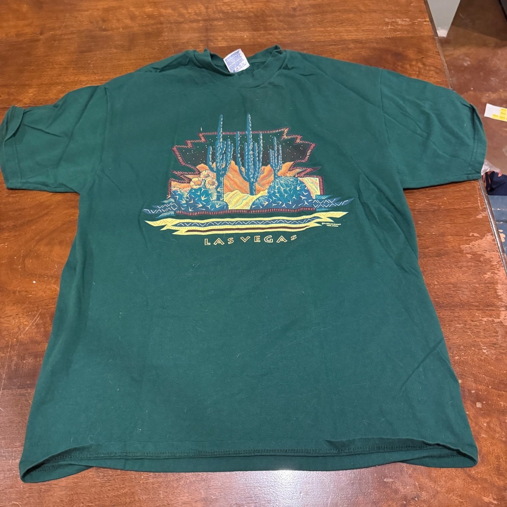 Vintage 94 Brieland Las Vegas Cactus Single Stitch T Southwestern Desert 90s XL